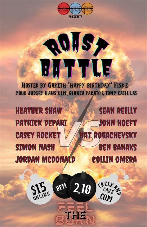 ROAST BATTLE Tickets at The Creek and The Cave in Austin by The Creek and The Cave | Tixr