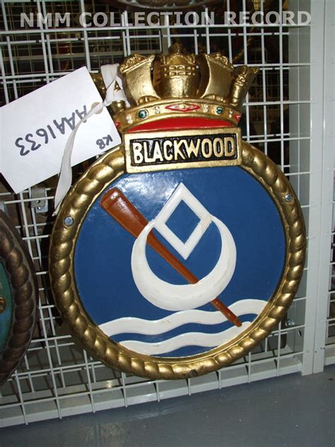 Official ship's badge of HMS Blackwood. | Royal Museums Greenwich