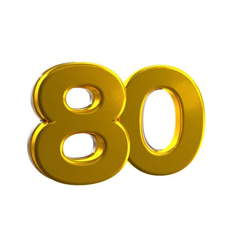 Number 80 Png Gold 80 Number Png Transparent Png Kindpng | Images and Photos finder