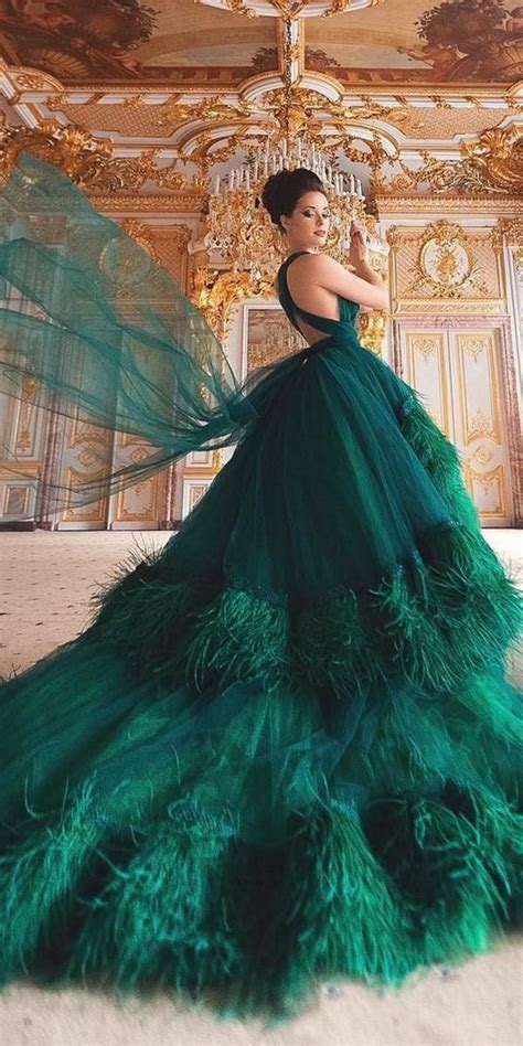 Colored Wedding Dresses: 21 Stylish Gowns For Bride | Ball gowns, Green wedding dresses, White ...