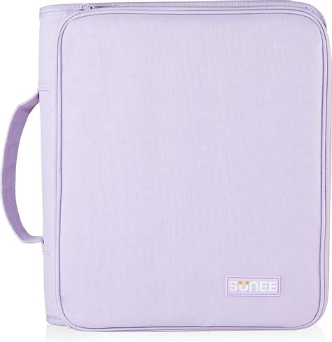 SUNEE Zippered Binder Bag with Handle, 2-Inch 3-Ring O-Ring, 500-Sheet ...