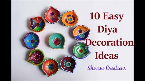 10 Easy Diya Decoration Ideas. How to decorate Diya for Diwali. DIY ...