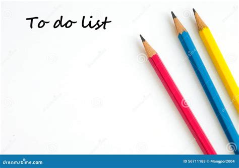 To Do List On White Paper And Pencils Background Stock Photo - Image: 56711188