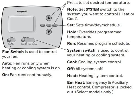 Honeywell PRO 4000 Series Programmable Digital Thermostat User Guide