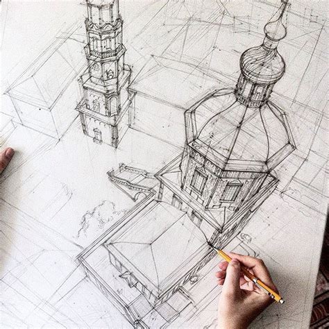 Freehand Architectural Sketches Demonstrate Immense Skill