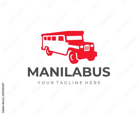 Jeepney bus logo design. Philippines public transportation vector ...