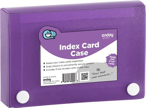 Amazon.com : 3" X 5" Index Card Case Holds 100 Cards Includes Business Card/Index Holder and 5 ...