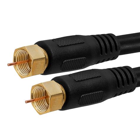 RG6 F-Type Coaxial 18AWG CL2 Rated 75 Ohm Cable - 50Feet Black