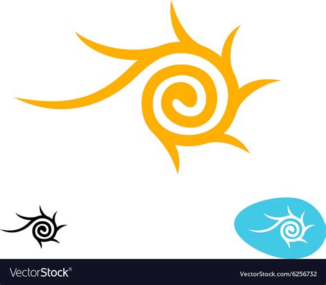 Sun tribal spiral logo Royalty Free Vector Image