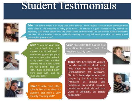 Student Testimonials – False Bay High School