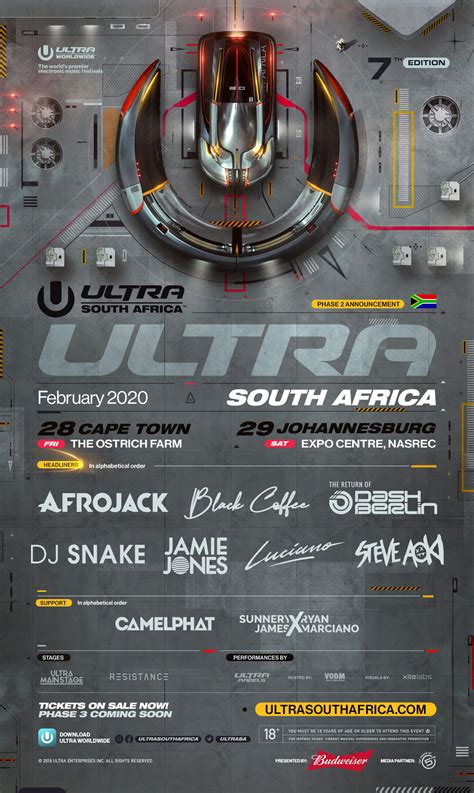 ULTRA South Africa 2020 Announces Phase 2 Lineup – Ultra South Africa 9 May (Cape Town)10 May ...