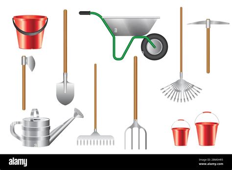 Gardening tools set vector illustration isolated on white background ...