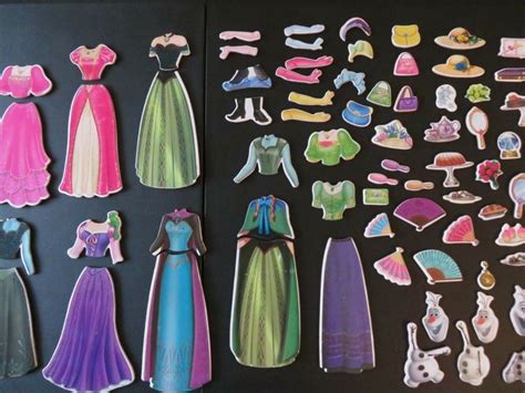 2 Disney Princesses + Elsa & Anna & 1 Barbie Magnetic Wooden Dress-Up ...