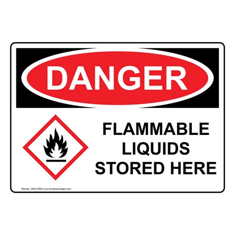 Flammable Liquids Stored Here Sign ODE-27852 Hazmat Flammable