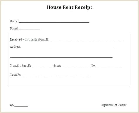 Rent Receipts Template Word