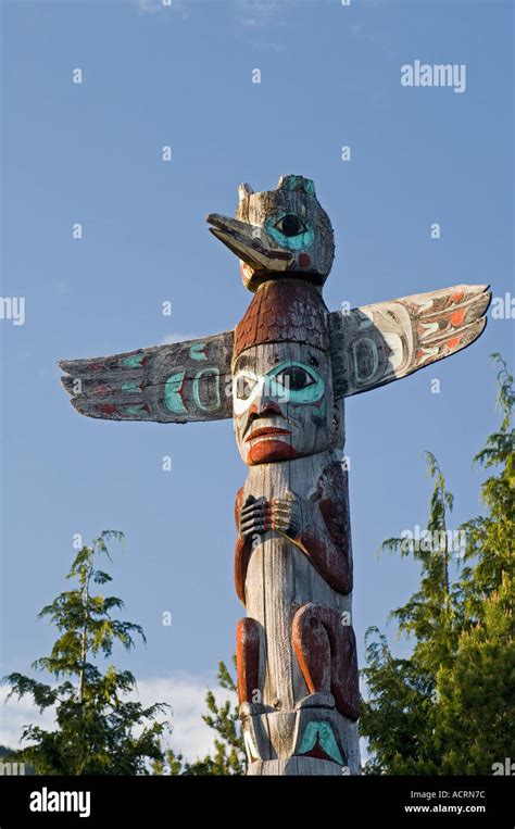 Tlingit totem pole at Saxman Totem Park Ketchikan Alaska Stock Photo: 4315515 - Alamy