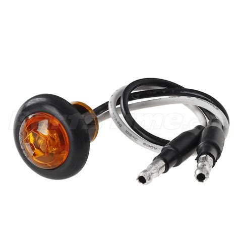 3/4" Amber Side Marker Trailer Qty 2 Clearance Bullet Round Amber light-1 led/pc