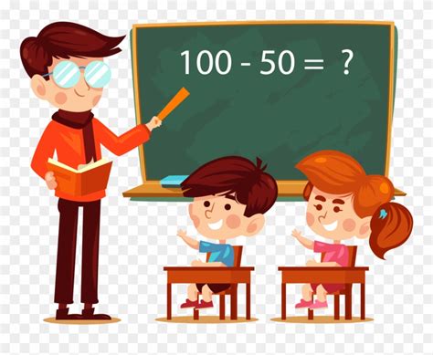 Download A Teacher And A Student Clipart - Students In Classroom Cartoon Png Transparent Png ...