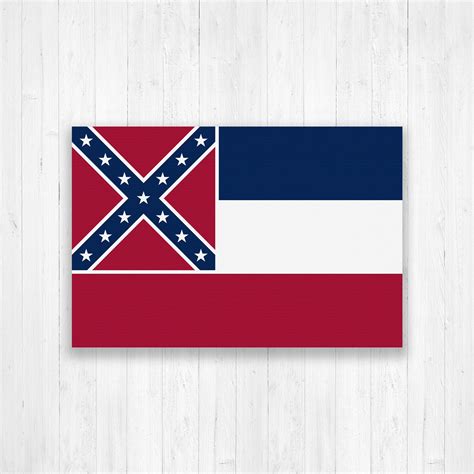 Mississippi Flag Canvas, Mississippi State Flag Canvas Print, Mississippi Flag, Large Canvas ...