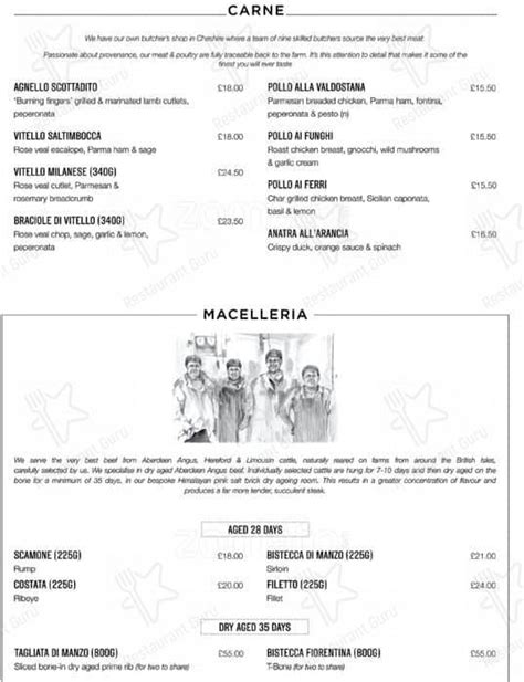 Carta del restaurante Piccolino Didsbury, Manchester, 6 Lapwing Ln