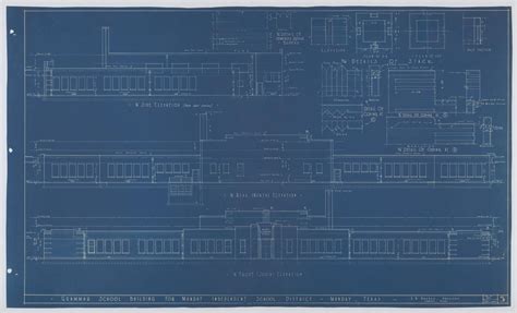 Grammar School Building, Munday, Texas: Elevations - The Portal to ...