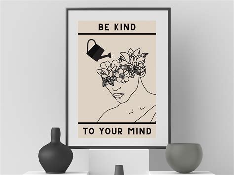 Be Kind to Your Mind, Wall Art Quotes, Motivational Wall Art Print ...