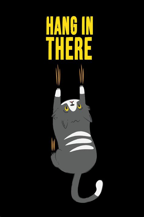 Hang In There Cat Illustration | Funny Cat | Cat lover