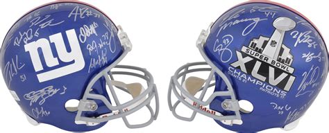 Lot Detail - New York Giants Super Bowl XLVI Team Autographed Replica Half Giants and Half Super ...