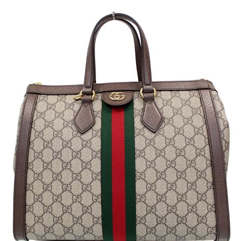 GUCCI Ophidia Medium GG Supreme Tote Shoulder Bag Beige 524537