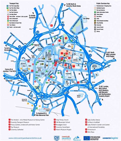 Coventry tourist map