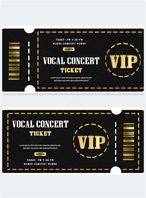 Vip concert ticket golden simple card template image_picture free download 466929824_lovepik.com