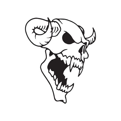 Demon Skull Horns Vinyl Decal Sticker 2 Tamaños 9 - Etsy México