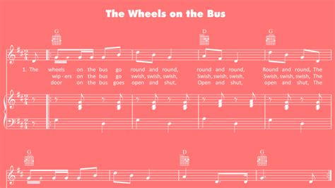 The Wheels on the Bus - Sheet Music - Mother Goose Club