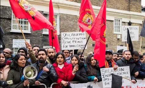 British Tamils protest on Sri Lankan independence day | Tamil Guardian