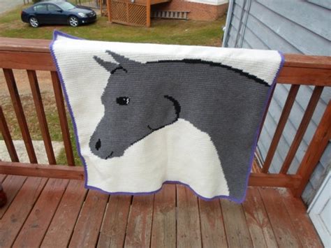 Custom Crochet Horse Blanket by CrazyLeggies on Etsy, $130.00 | Crochet ...