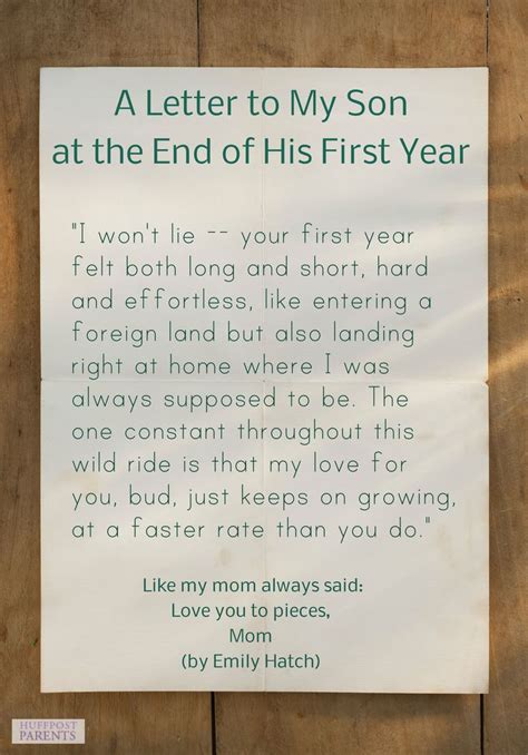 A Letter To My Son At The End Of His First Year | First birthday quotes ...