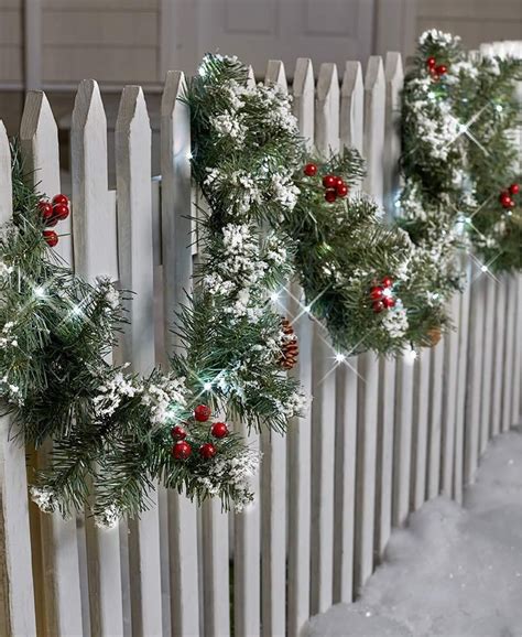 9-FT. LIGHTED GARLAND PORCH PATIO FENCE INDOOR OUTDOOR CHRISTMAS ...