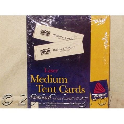 For Sale: Tent Cards, Medium, Laser, Embossed, #5305, Avery | Webstore ...