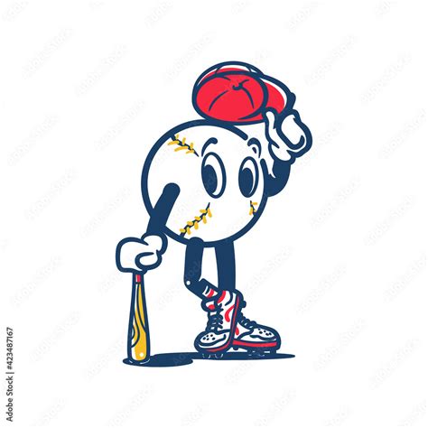 Baseball Character Player Cartoon Vector Stock Vector | Adobe Stock