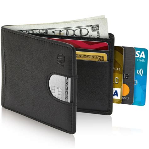 Access Denied - Leather Slim Wallets For Men - RFID Mens Wallet With Pull Strap Front Pocket ...