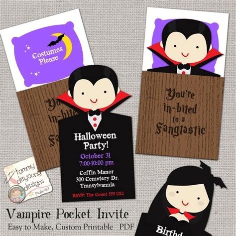 Vampire Halloween Party Invitation Printable Custom Halloween