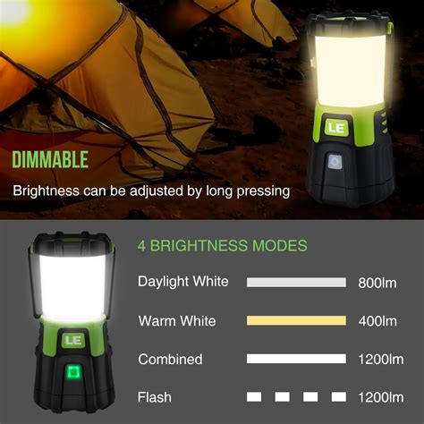 LE Rechargeable LED Camping Lantern, Waterproof, Portable, Dimmable ...