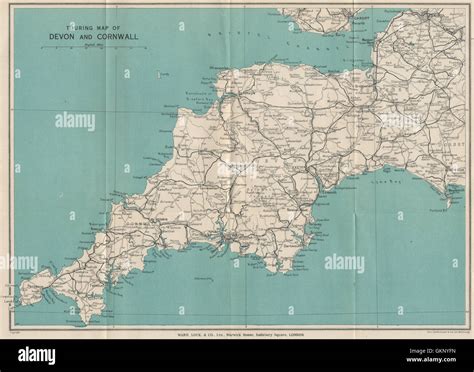 Cornwall devon map hi-res stock photography and images - Alamy