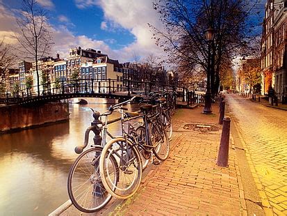 HD wallpaper: Buildings, City night, Lights, Amsterdam, Reflections ...