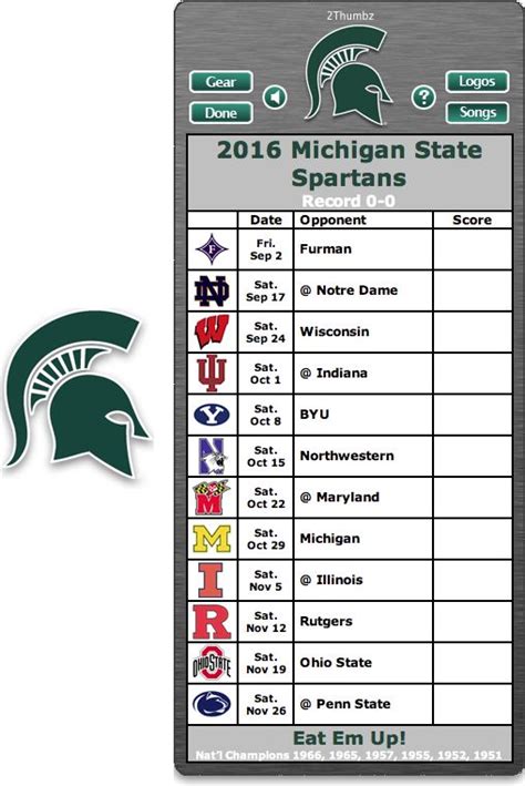 Get your 2016 Michigan State Spartans Football Schedule App for ...