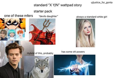 The X y/n wattpad fanfiction starter pack. : r/starterpacks