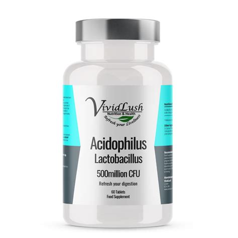 Acidophilus Lactobacillus Enzyme Capsules VividLush Supplement 500 Mil