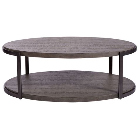 Liberty Furniture Modern View Metal/Wood Oval Cocktail Table with Casters | Wayside Furniture ...