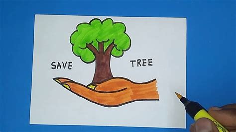 Drawing For Kids On Save Trees