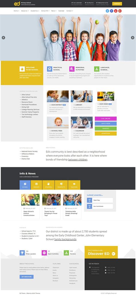 Modern and Creative School Website Designs for Inspiration | Webpage design inspiration, Web ...